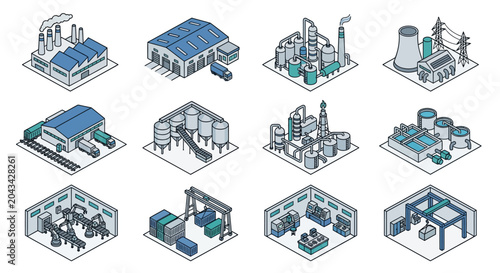 Fotografie Industrial factory buildings and facilities.