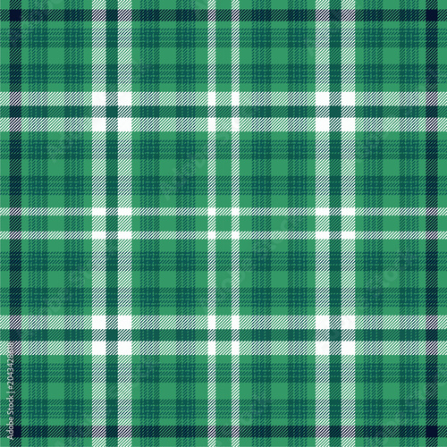 Modern plaid pattern in deep navy, dark teal, deep blue-green, emerald green, and pure white tones.