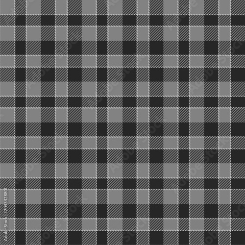 Plaid pattern in light gray, medium gray, and dark charcoal tones