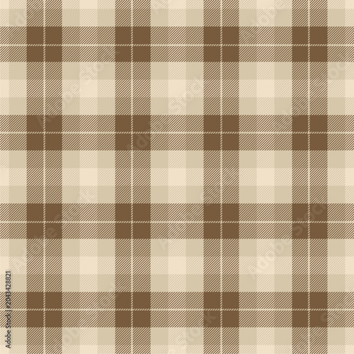 Plaid pattern in light sand beige, earth brown, and soft cream tones, creating a gentle and harmonious composition inspired by natural colors