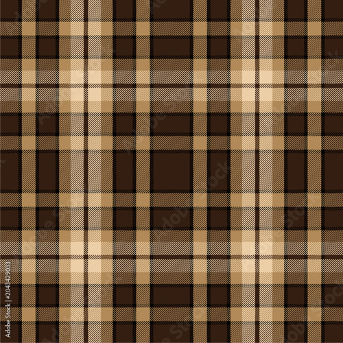 Plaid pattern in burgundy, brown, caramel, and beige tones.