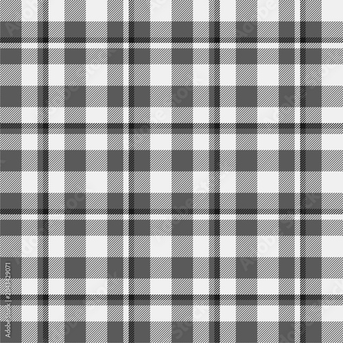 Plaid pattern in very light gray, dark gray, and charcoal black tones