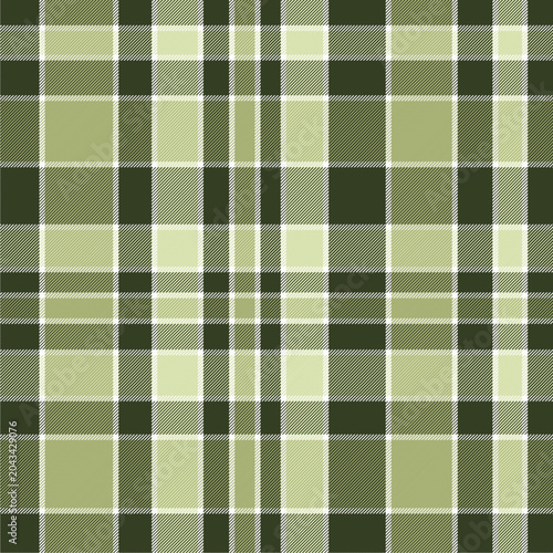 Plaid pattern in dark olive green, light olive green, and pale sage green tones.