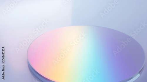 Semiconductor silicon wafer with holographic rainbow reflection technology concept