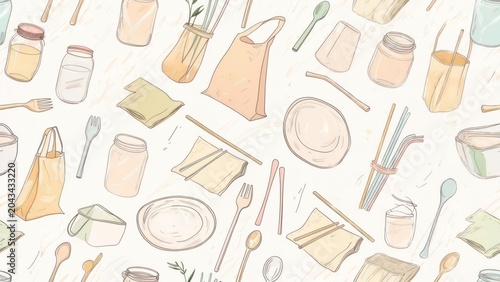 Reusable, eco-friendly tableware pattern