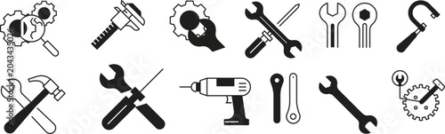 Картината върху платно Service  and Tools icons set