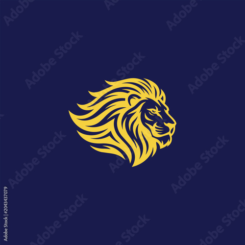 Stylized Lion Head Illustration
