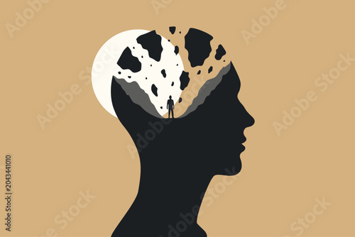 Fotografía Influence, Burnout and Mental Struggle at the Bottom Concept Illustration