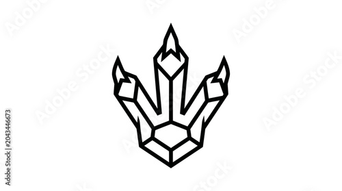Dinosaur Footprint Logo Icon Abstract Geometric Outline