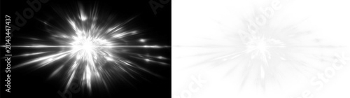 Quadro su tela White crystal prism optical glow light abstract background illustration