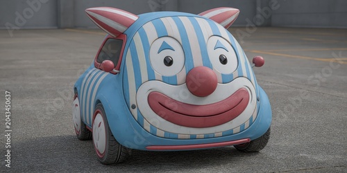 clown car - whimsical car with circus theme