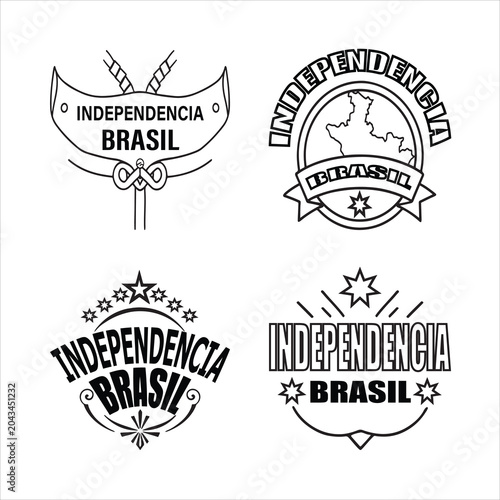 Professional Brazilian Independence Day greeting card template with dynamic abstract geometric layouts, official South American holiday elements.