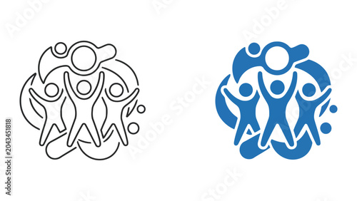 Foto Unified team collaboration and group synergy icon set illustrating collective su