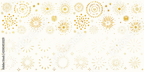gold fireworks decorative pattern sparkle burst celebration