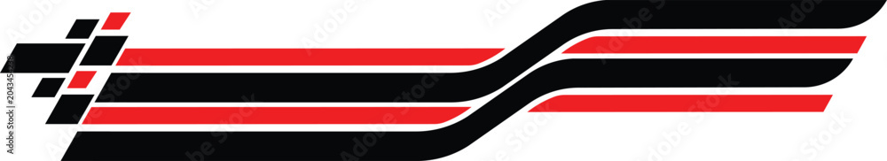 Fototapeta premium Premium racing stripe car decal wrap graphic vector design