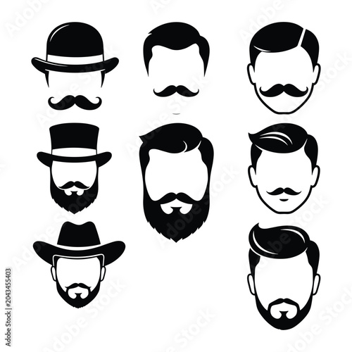 Men hats gentleman caps and beard style collection
