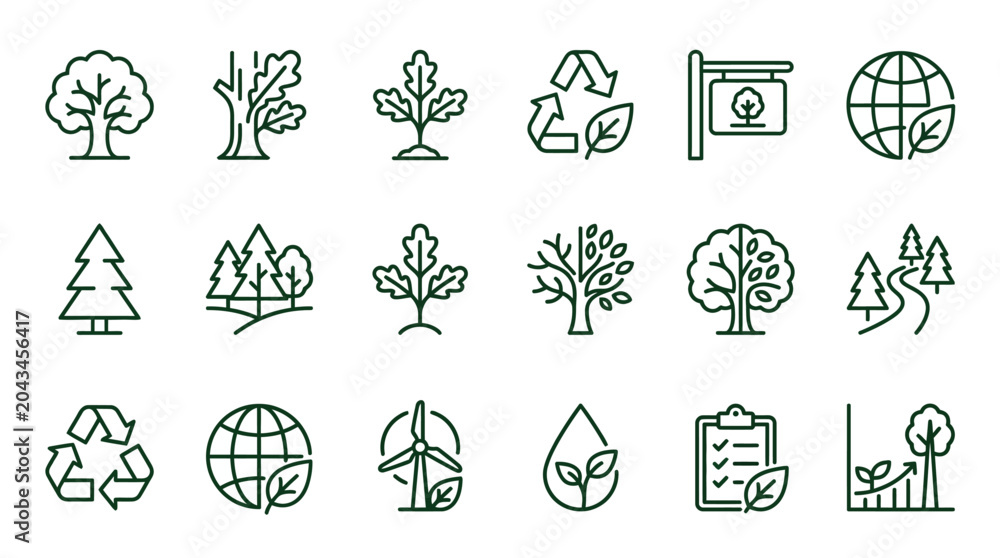 Fototapeta premium Eco friendly icons and symbols.