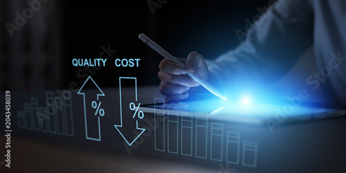 Canvastavla Quality Increase and Cost Reduction Indicators Displayed on Digital Analytics Interface