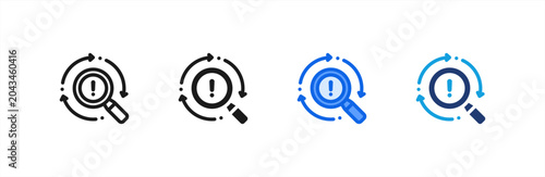 Konstfotografi Issue Identification Magnifier Lens Icon multiple style collection