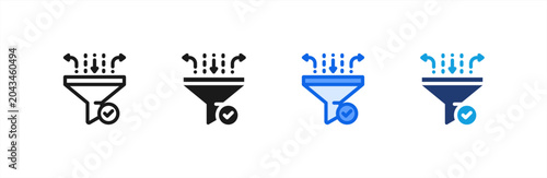 Fotografia Criteria Matching Funnel Category Icon multiple style collection
