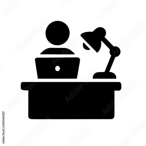 People at Work Desk Icon