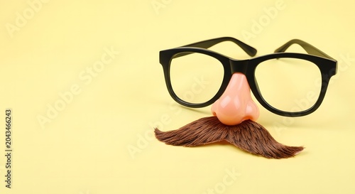 Funny disguise glasses with pink nose and mustache