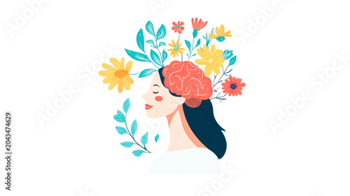 Soft minimal concept illustration representing personal evolution inner psychological transformation