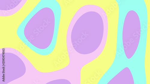 Abstract fluid layered colorful wavy pattern in yellow, pink, cyan, purple suitable for backgrounds, digital art, packaging design, textiles.