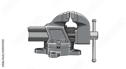 Bild auf Leinwand Metal Bench Vise Tool Closeup.