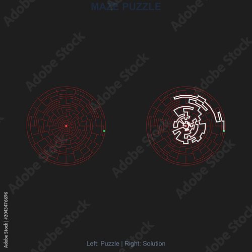 Dual maze puzzle series with start and finish points, solution paths, and clean line art. Perfect for brain teasers, activity books, and educational printables