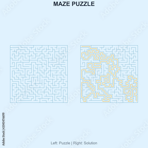 Dual maze puzzle series with start and finish points, solution paths, and clean line art. Perfect for brain teasers, activity books, and educational printables