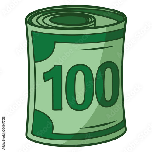 Foto Money roll isolated with rolled dollars cash on white background