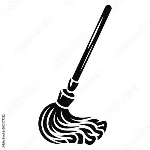 Bild auf Leinwand Mop icon in simple vector illustration style isolated on white background