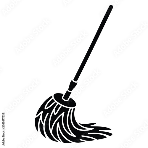 Fotografie Mop icon simple vector illustration isolated on white background