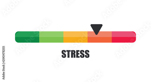 Horizontal Stress Level Indicator Bar Pointing to High Risk Zone
