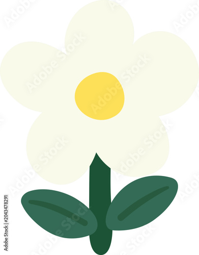 cute spring summer blossom flower vector cartoon illustration