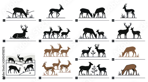 Photography Deer Silhouettes Collection: Wildlife Scenes and Animals in Nature