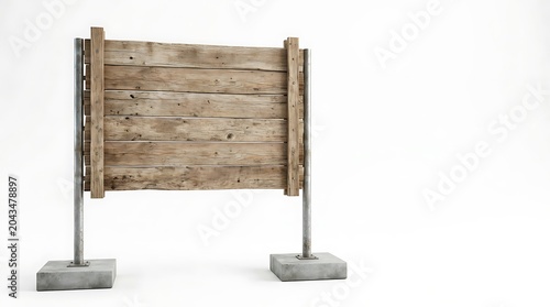 Blank wooden sign board mockup isolated on white background