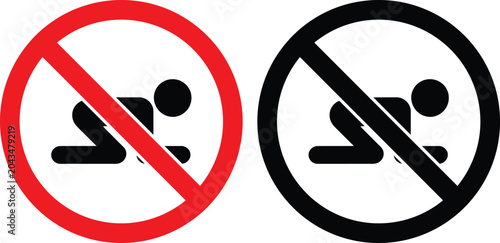 Foto No diving or swimming prohibition symbol icons