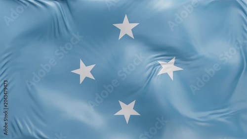 Micronesia flag Federated states of waving Seamless silk flag 3d animation slow motion Looping