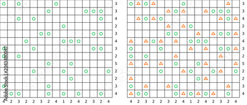 Tents and Trees logic puzzle series with numbered grids, trees, and tent solutions. Clean vector illustration for brain teasers, activity books, and printable worksheets