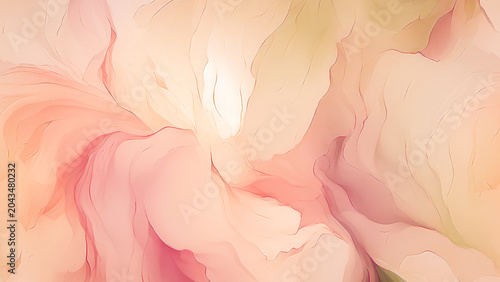 Beautiful Pastel Watercolor Artwork Featuring Soft Flowing Forms and Gentle Colors on a Marble-Like Background