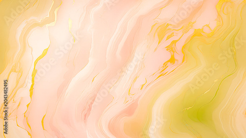 Beautiful Swirls of Pastel Watercolors Create a Soft Marble Effect With Warm Tones of Pink and Yellow