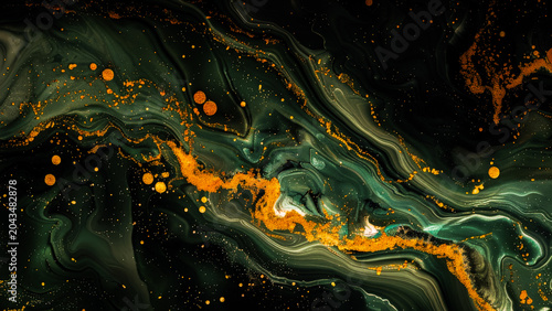 Beautiful Abstract Watercolor Artwork With Vibrant Colors and Swirling Patterns in a Dark Background