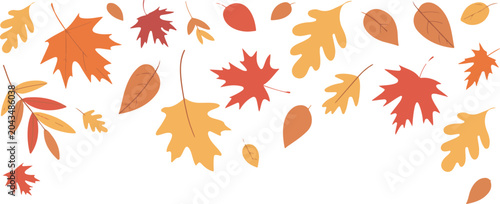 Photos Autumn leaves vector pattern background with falling orange yellow and red maple