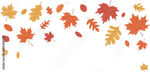 Photos Autumn leaves vector pattern background with falling orange yellow and red maple