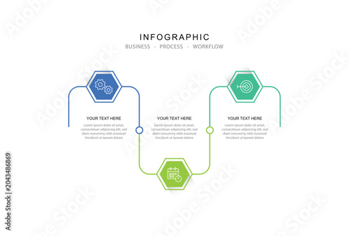 3 Step infographic design element, can be used for workflow, business information, presentation and data visualization 