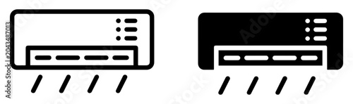 Konstfotografi air conditioner flat icon set