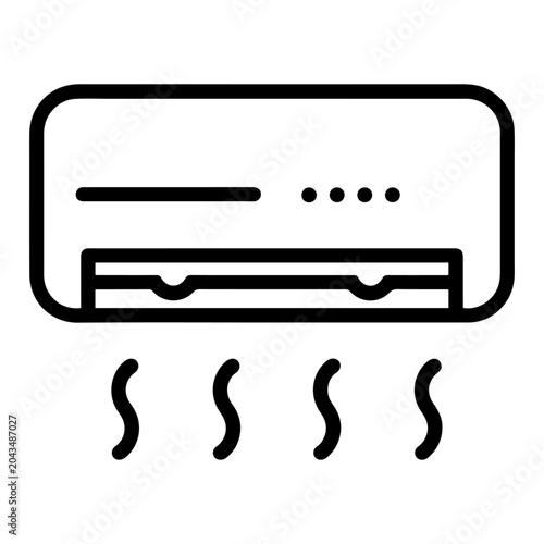 Schilderij op canvas ac cooling system line icon