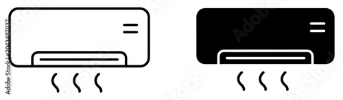 Bild auf Leinwand air conditioner line icon set